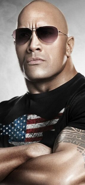 Dwayne Johnson shows a serious expression wearing sunglasses and a t shirt, HD Phone Wallpaper