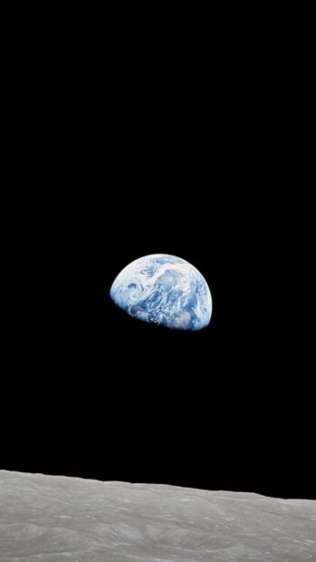 The Earth rises over the lunar horizon as seen from Apollo 13 spacecraft, HD Phone Wallpaper