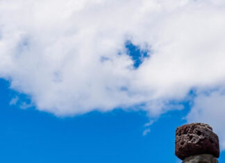 The Easter Island statues stand tall against a bright blue sky with scattered clouds, HD Phone Wallpaper