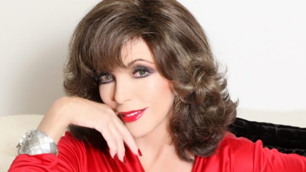 Joan Collins wallpapers featuring her classic pose and glamorous makeup, HD Desktop Wallpaper