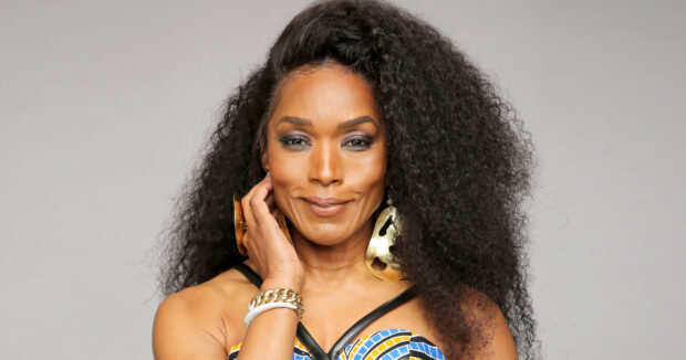 Angela Bassett smiles confidently while posing with large earrings, HD Desktop Wallpaper