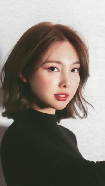 A close up portrait features Nayeon with soft makeup and short hair, HD Phone Wallpaper