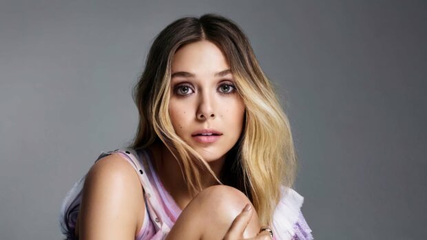 Elizabeth Olsen looks directly at the camera in a close up portrait, 4K Desktop Wallpaper