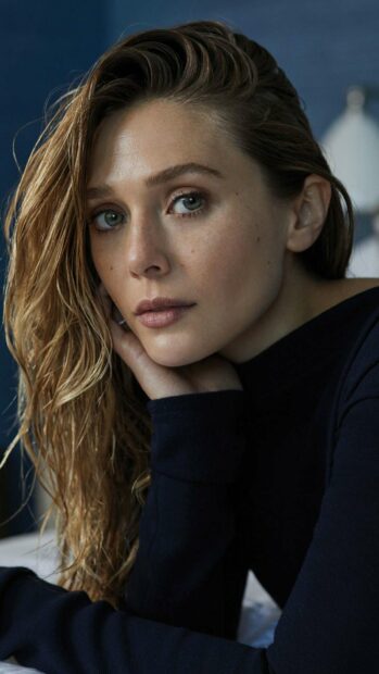 Elizabeth Olsen wallpapers show her thoughtful expression and wet hair, HD Phone Wallpaper