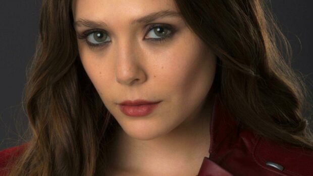A close up portrait of Elizabeth Olsen with natural makeup and brown hair, HD Desktop Wallpaper