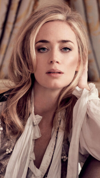 A close up portrait of Emily Blunt with soft lighting and natural expression, HD Phone Wallpaper