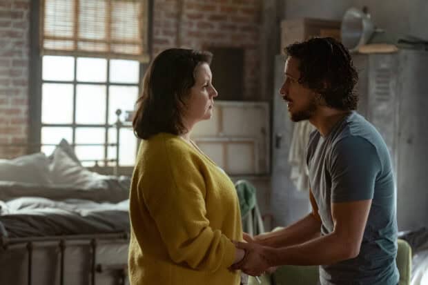 Melanie Lynskey Wallpapers capture a heartfelt moment indoors, HD Desktop Wallpaper