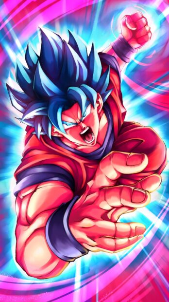 The Dragon Ball Super Super Hero character powers up with a fierce energy blast, HD Phone Wallpaper