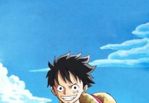Monkey D Luffy stands confidently by the ocean with a bright blue sky, HD Mobile Wallpaper
