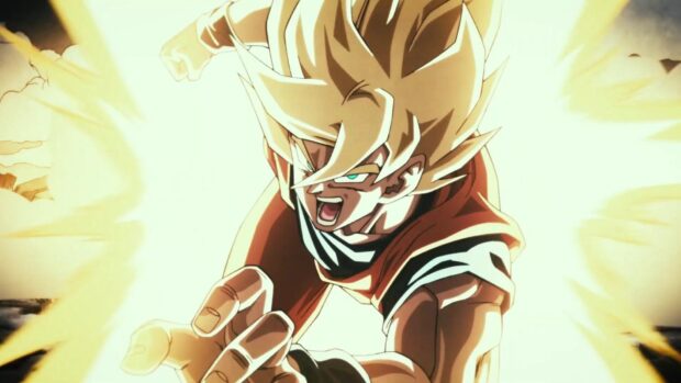 Goku charges with intense power, HD Desktop Wallpaper