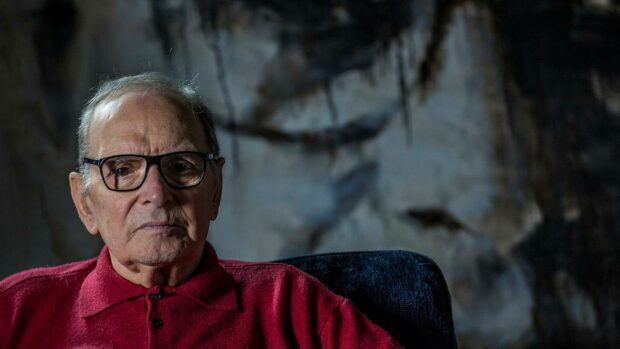 An elderly man with glasses wearing a red shirt represents Ennio Morricone, HD Desktop Wallpaper