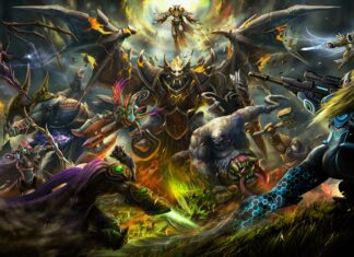 A fiery and intense battle between heroes with powerful abilities in Heroes Of The Storm, 4K Desktop Wallpaper