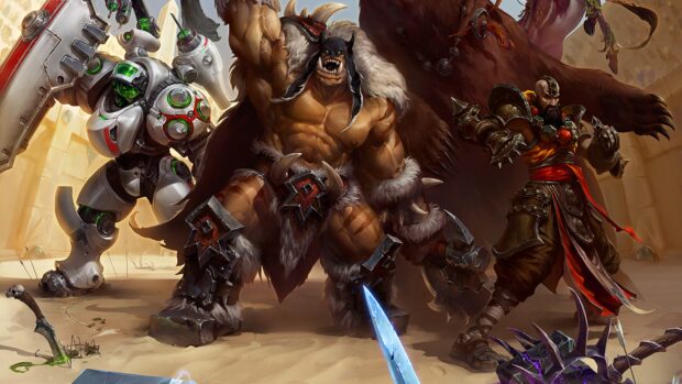 Three powerful heroes stand united ready for battle in Heroes Of The Storm Wallpapers, 4K Desktop Wallpaper