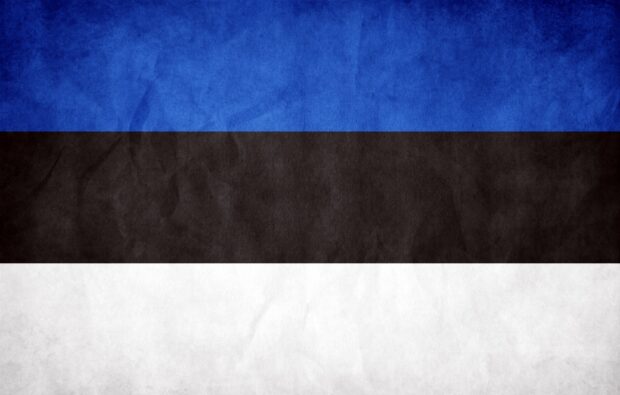 The Estonia flag displays horizontal blue black and white stripes a symbol of the nation, 2K Desktop Wallpaper