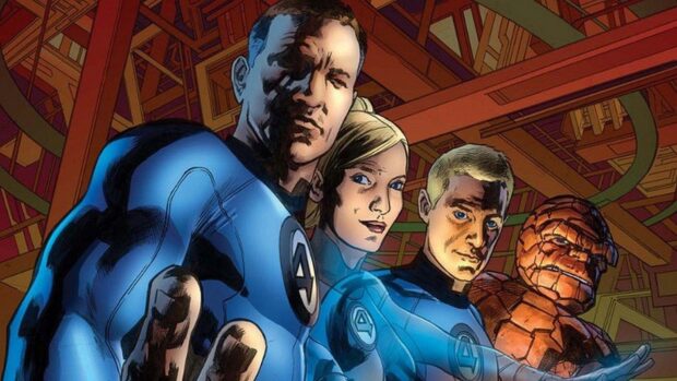 The Fantastic Four team led by Mr Fantastic stands ready in their blue suits, HD Desktop Wallpaper