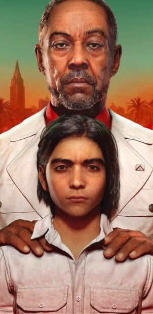 A close up of Far Cry 6 characters with intense expressions standing together, 2K Phone Wallpaper