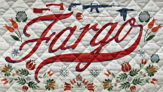 The Fargo decorative design shows guns and floral patterns on a quilted fabric, HD Desktop Wallpaper