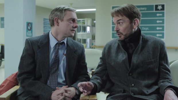 Two men having an intense conversation in a hospital setting from Fargo, HD Desktop Wallpaper