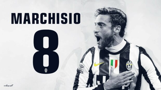 Forza Juve Wallpapers featuring Marchisio celebrating in Juventus kit, HD Desktop Wallpaper
