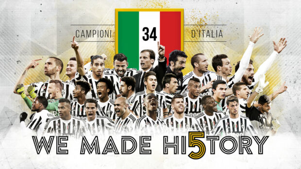 Forza Juve Wallpapers show the team celebrating their 34th championship title, HD Desktop Wallpaper
