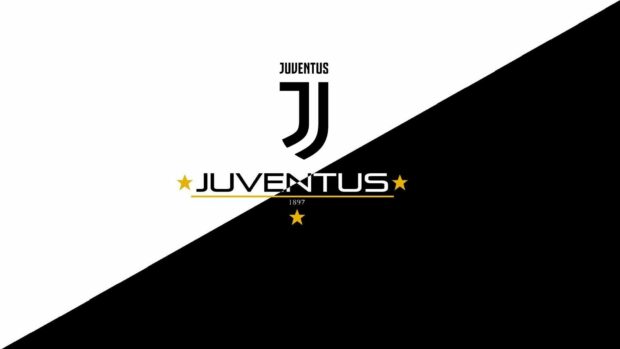 The Forza Juve logo is displayed on a black and white split background, HD Desktop Wallpaper