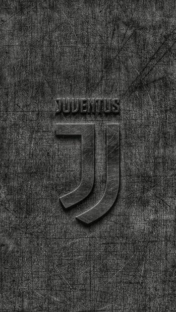 The Forza Juve wallpapers feature a scratched metal texture with the Juventus emblem in dark gray, HD Phone Wallpaper