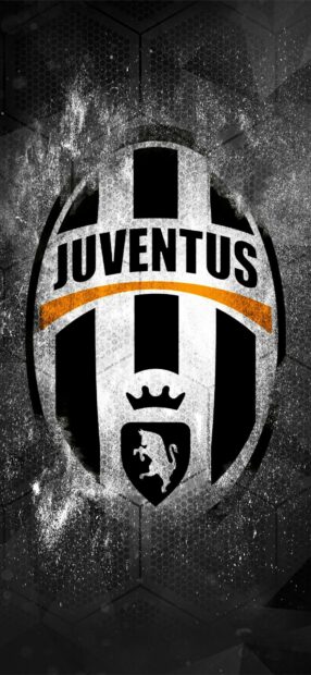 The Forza Juve emblem appears boldly with textured black and white with a hint of orange, HD Phone Wallpaper