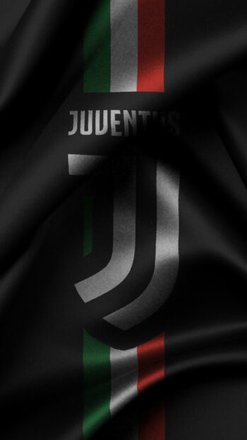 The Forza Juve emblem is displayed on a black fabric with Italian flag stripes, HD Phone Wallpaper
