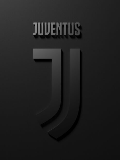 A sleek black Juventus logo is displayed with depth and shadow, HD Phone Wallpaper