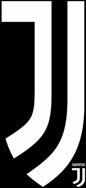 The Forza Juve logo features bold white lines on a black background, HD Mobile Wallpaper