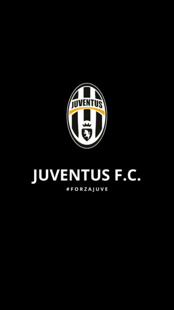 The Forza Juve emblem is centered with Juventus text on black, HD Mobile Wallpaper