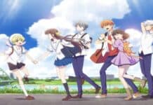 The Fruits Basket anime characters are walking happily outdoors under a blue sky, HD Desktop Wallpaper