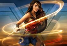 Gal Gadot Wonder Woman wields her lasso and shield with determination, HD Desktop Wallpaper