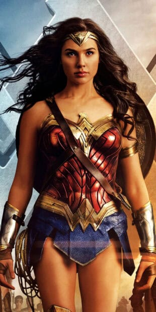 Gal Gadot as Wonder Woman stands strong in battle armor, HD Mobile Wallpaper