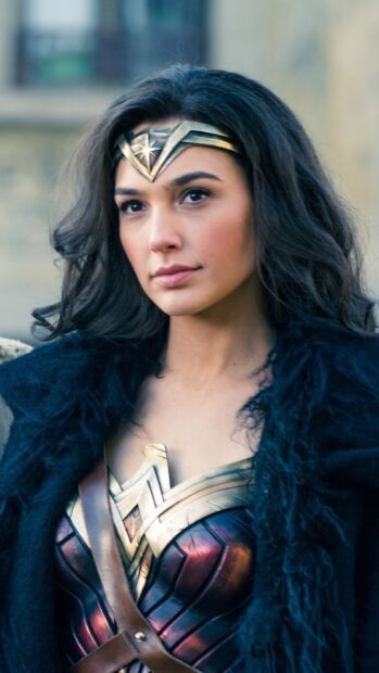 Gal Gadot as Wonder Woman stands confidently in her armor, HD Phone Wallpaper