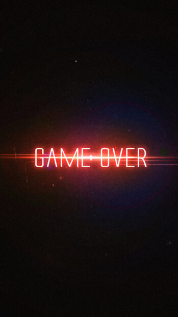 The game over text glows brightly in red with a dark background, 4K Mobile Wallpaper