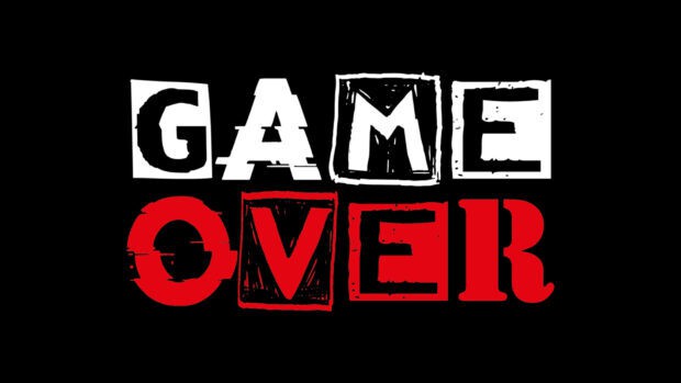 The Game Over text is styled with a block design on a black background, HD Desktop Wallpaper
