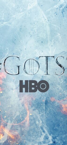 A cold icy background features the Game of Thrones logo and HBO text in this Hbo Wallpapers design, HD Phone Wallpaper