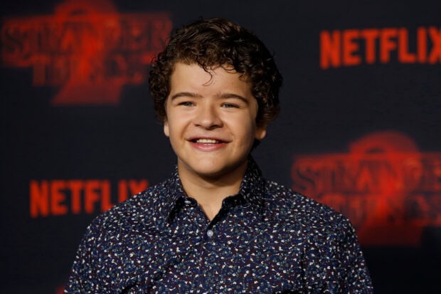 Gaten Matarazzo is smiling in front of a Stranger Things and Netflix backdrop, HD Desktop Wallpaper