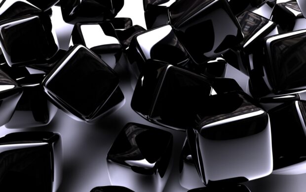 A close up of glossy black cubes arranged closely, HD Desktop Wallpaper