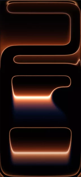 The iPhone 17 Wallpapers feature glowing orange lines on a dark background creating an abstract design, Phone Wallpaper