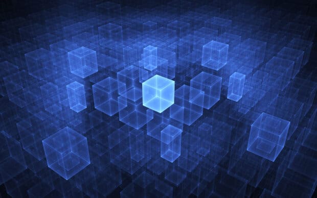 A 3D design of glowing transparent cubes shows depth and dimension, HD Desktop Wallpaper