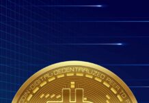 A detailed golden Bitcoin coin on a blue digital grid background featuring Bitcoin Wallpapers, HD Phone Wallpaper