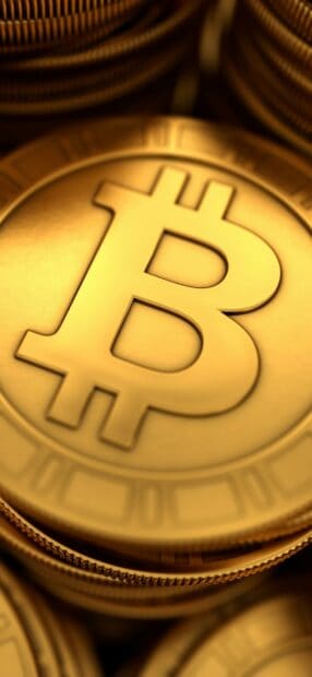 Featuring prominent bitcoin symbol, HD Phone Wallpaper