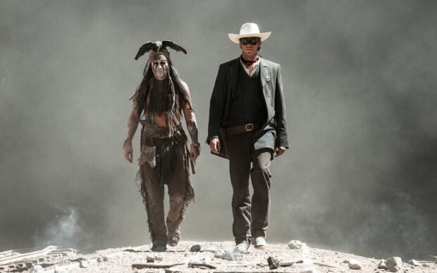 Two characters walk confidently in a smoky environment in the Gore Verbinski scene, HD Desktop Wallpaper
