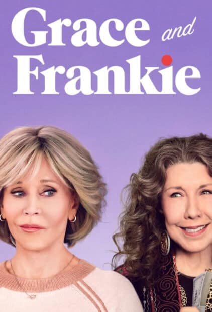 Grace and Frankie characters smiling against purple backdrop, HD Mobile Wallpaper