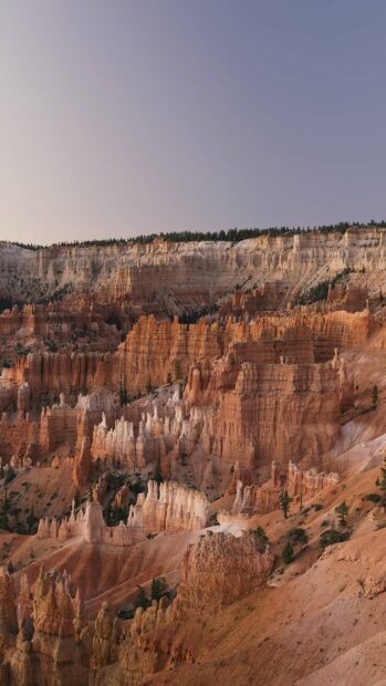 The Grand Canyon rock formations glow beautifully under a clear sky at sunset, HD Mobile Wallpaper