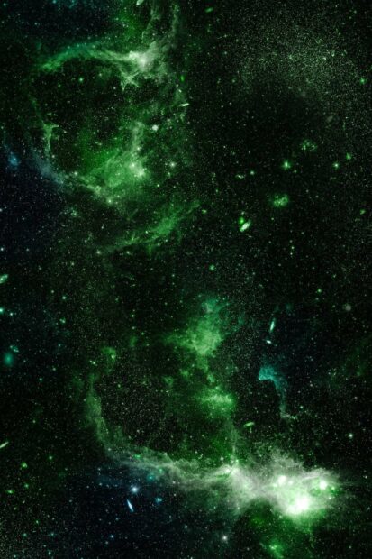 A green nebula surrounded by stars in deep space, HD Phone Wallpaper