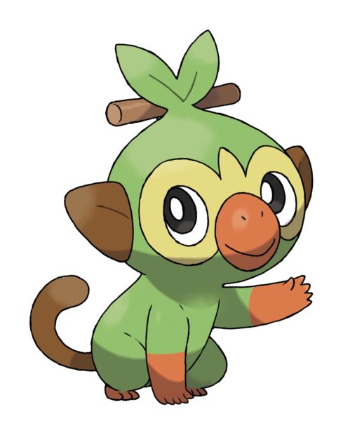 Grookey is a small green Pokémon with big eyes and a stick on its head, HD Mobile Wallpaper