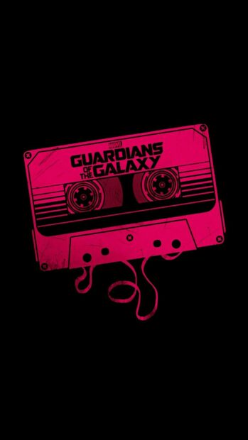 A red retro cassette with Guardians of the Galaxy text and tape unraveled, HD Phone Wallpaper